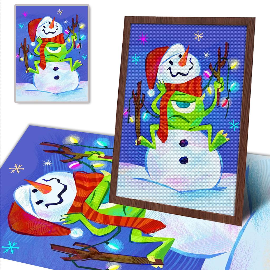 5D Diy Diamond Painting The Snowman and The Big-eyed Boy Full Drill Rhinestones Mosaic Embroidery Handmade Products Home Decor Gift