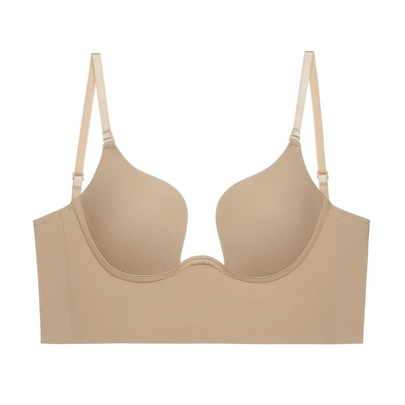 Sexy U-shaped Backless Bra for Small Breasts Gathered and Held Back Seamless European and American Underwear