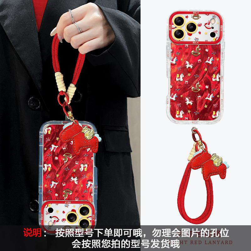 Cute Pony Lanyard for Apple 17promax Mobile Phone Case Iphone15 Feather Mate60 Millet 14 Women