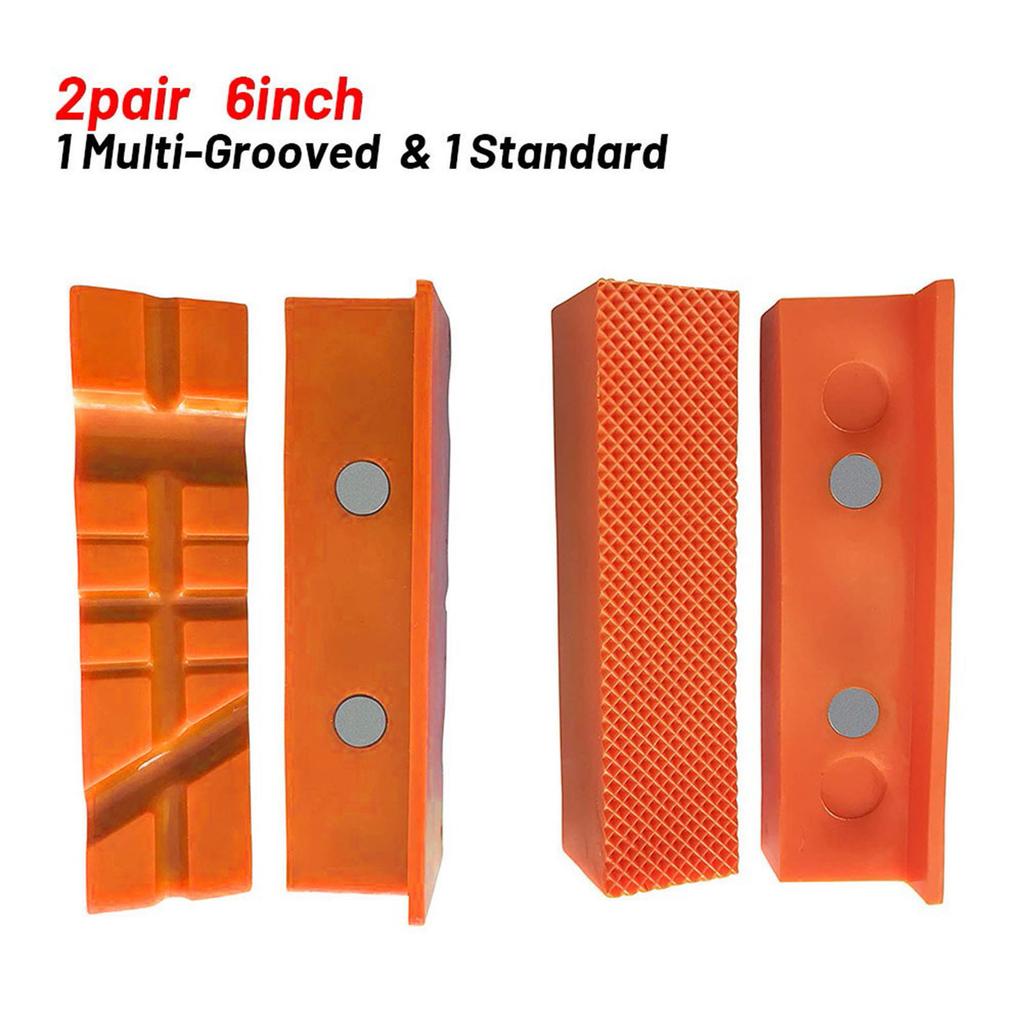 Magnetic Vise Jaw Pad Set 4pcs for 4 inch 5 inch and 6 inch Vises Protects Soft Materials While Firmly Holding