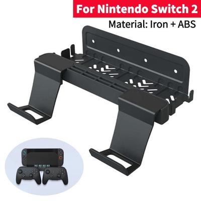 Wall Mount with 8 Game Card Holders and Controller Hooks Metal Wall Bracket Console Holder Stand for Nintendo Switch2