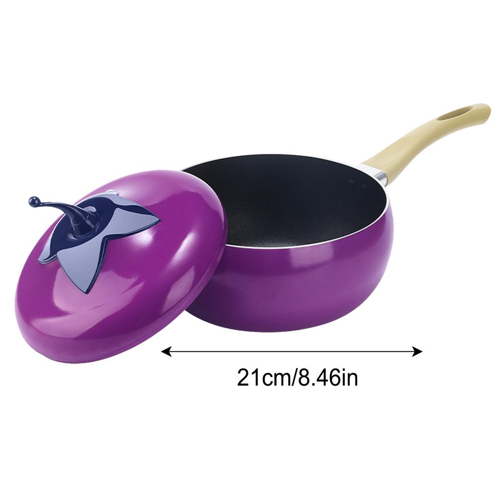 1pcs Non-stick Soup Pot Aluminum Eggplant Tomato Apples Pear Avocado Dessert Saucepan Frying Pan Multi-Use Kitchen Supplies