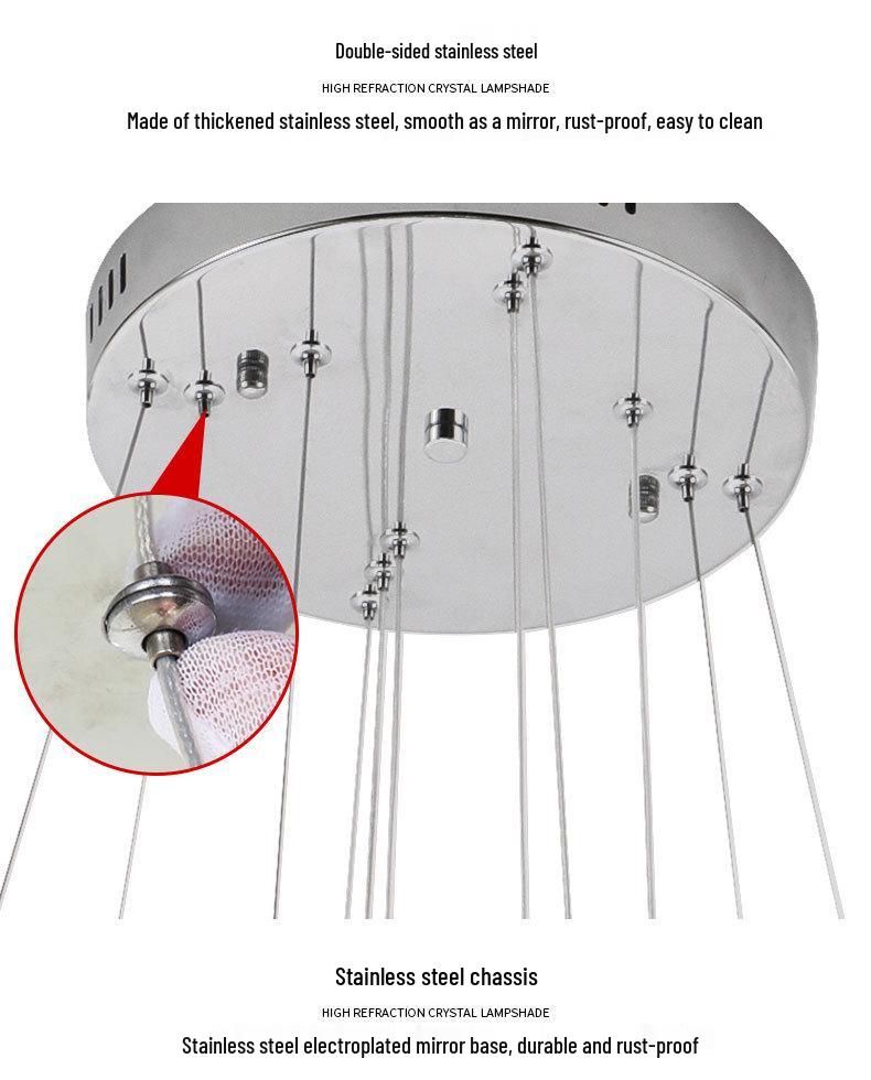 Modern Crystal Chandelier - Round Pendant Light for Dining & Living Rooms