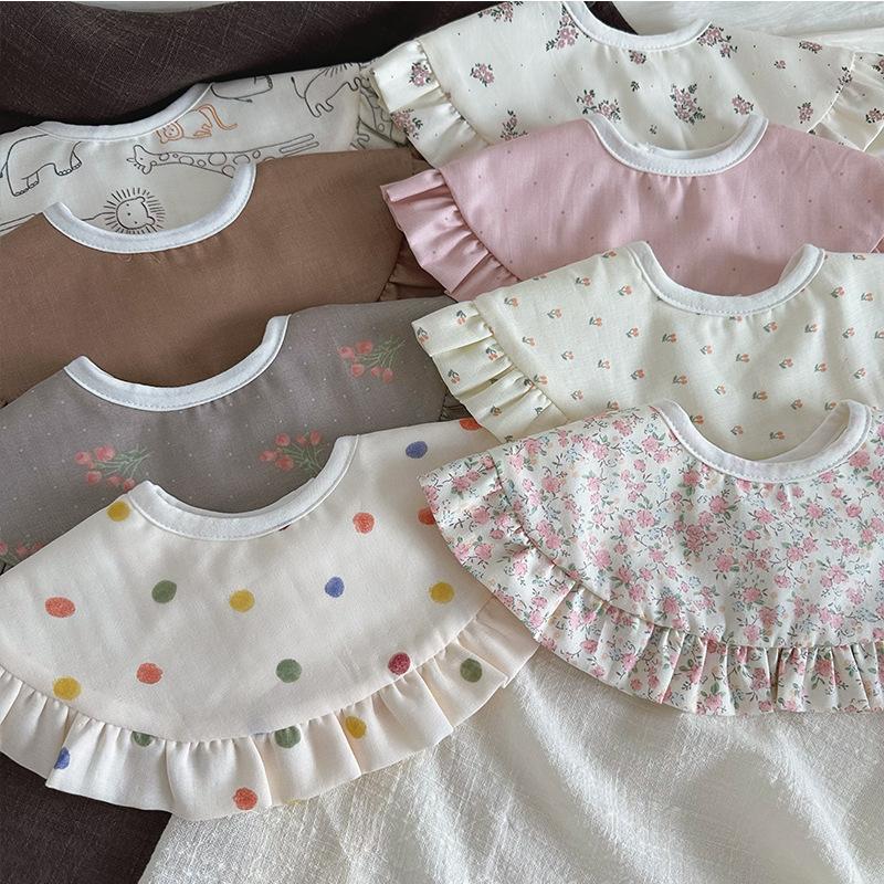 Ins Spring And Summer New Baby Gauze Large Lace Swallow Scarf Princess Palace Style Increased 360 Bib Baby Bib