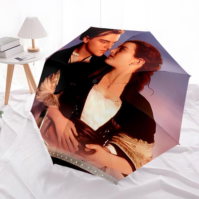 Love, Titanic Automatic Opening and Closing, 8 Rib Structure Portable Umbrella, Suitable for Men and Women In All Seasons Perfect Gift for