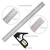 12inch 30cm Metric & Imperial Scale Combination Angle Ruler 45 / 90 Degree with Bubble Level Stainless Steel Multi-functional Measuring Tool