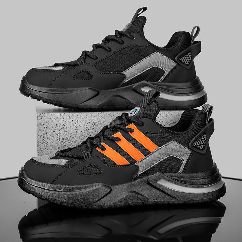 

2025 spring and autumn men s shoes new breathable deodorant mesh dad shoes men s lightweight trendy shoes heightening sports and leisure shoes 44