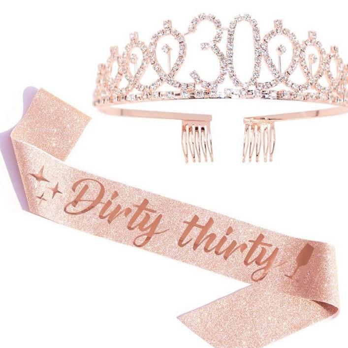 Set de Corona Brillante con Correa para el Hombro y Diadema para Niñas Cumpleañeras