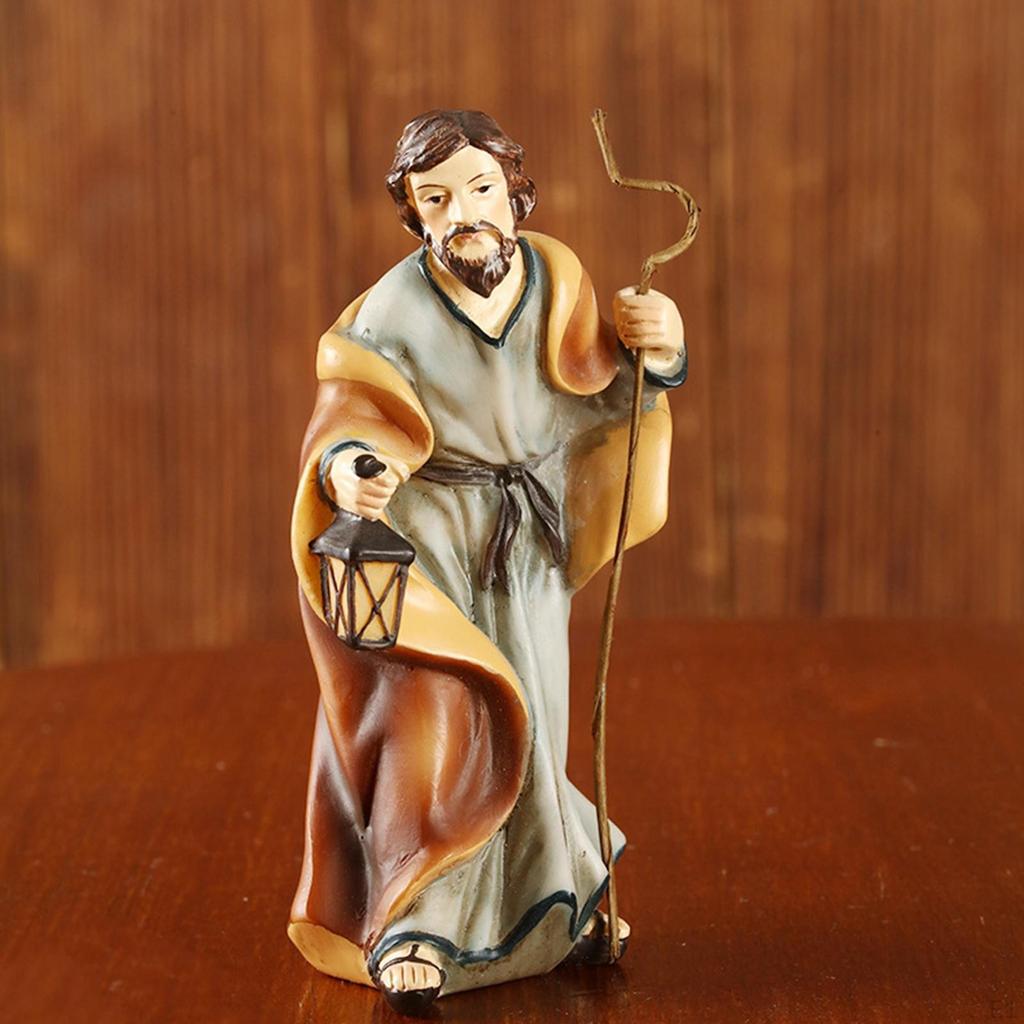 Nativity Scene Figures Christmas Desktop Decoration Figurines Pack of 11 Multi-Coloured