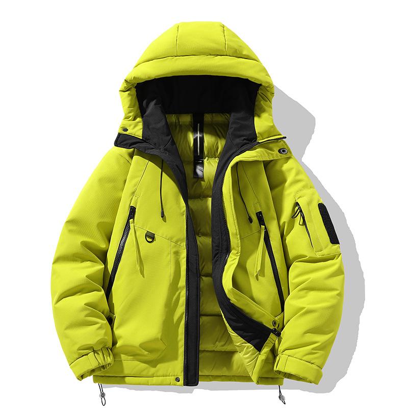 Loose men's and women's same tooling outdoor windproof jacket winter new hooded high-quality down jacket Korean version