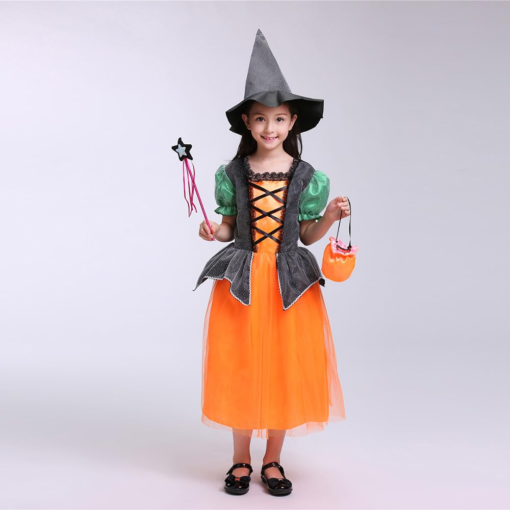 

Хэллоуин Дьявол Ведьма Косплей Костюм Жрица Волшебник Костюм Детский Для Девочек Детей Начальная Школа Цельное Платье Тюль Костюм для Выступлений