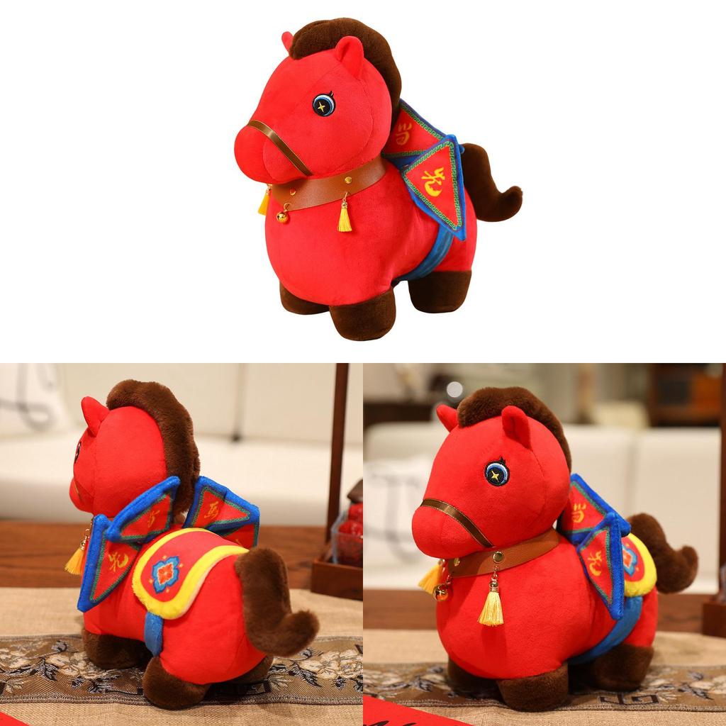 Year Of The Horse Plush Toy With Pp Cotton Fill For New Year Celebration Gifts