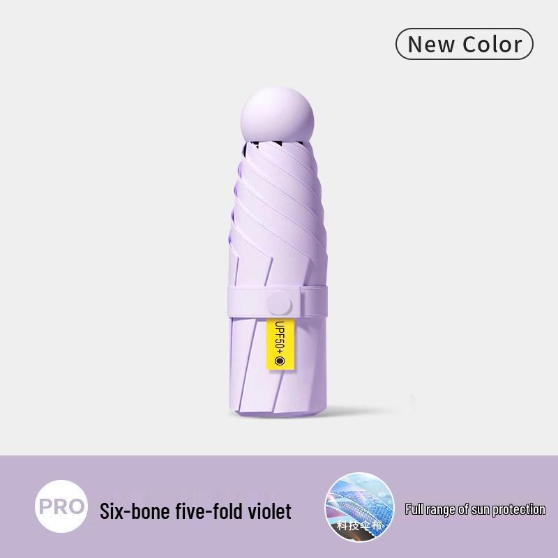 Mini Five-Fold UV Protection Sunscreen Umbrella: Portable and Dual-Use for Sun and Rain, Women's Sunshade Umbrella