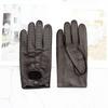 Deerskin Driver Gloves Men's Leather Unlined Single Layer Thin Hollow Breathable Motorcycle Riding Car Driving Spring and Autumn
