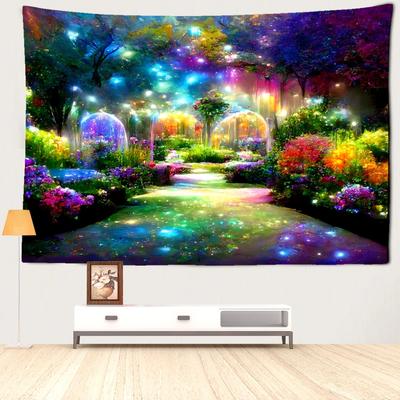 Colorful Dream Forest Tapestry Wall Hanging Bohemian Hippie Tapiz Kawaii Art Living Room Bedroom Home Decor