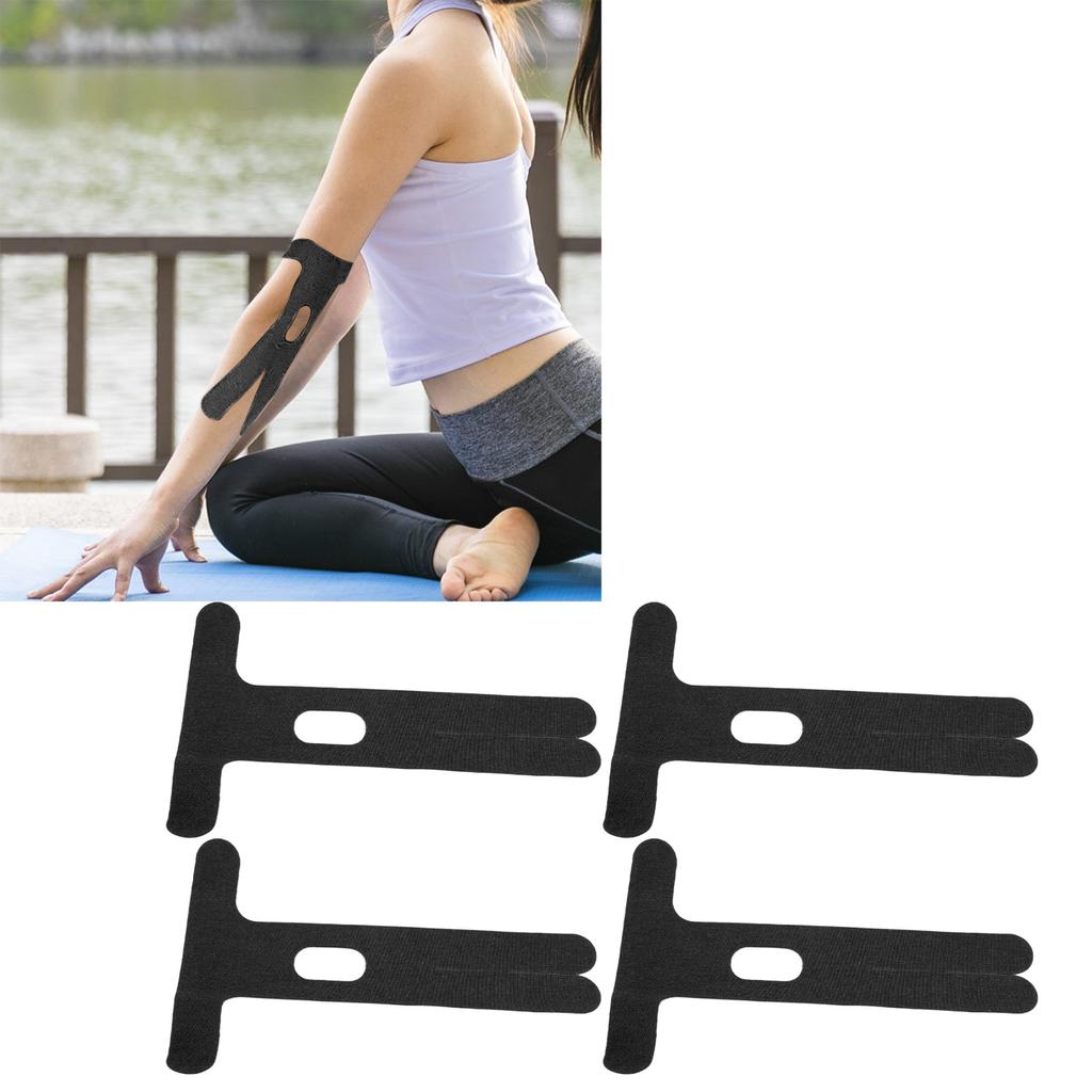 4pcs Precut Elbow Tape Waterproof Breathable Muscle Support Elastic Sports Tape for Running Basketball
