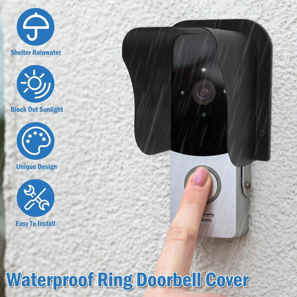1 Pc Waterproof Access Control Protector Metal Rainproof Doorbell Rain Cover Practical Door Attendance Machine Cover for Outdoor