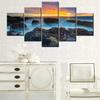 Canvas Painting HD seaside sun rise seascape 5 Pieces Modular Wall Art Painting  Wallpapers Poster Print  Home Deor