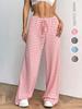 2025 Autumn/Winter Women's Casual Striped Drawstring Cotton Pants