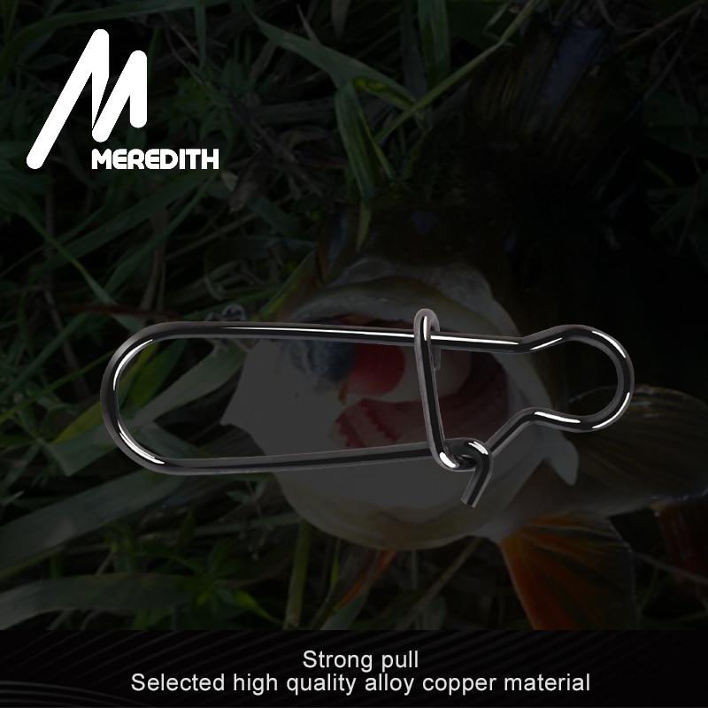 MEREDITH 50 pezzi connettore da pesca in acciaio inossidabile chiusura a clip rapida anelli girevoli a scatto solidi bottoni a pressione di sicurezza strumento amo da pesca a scatto