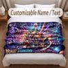 Music General Theme Soft Blanket Personalized Custom Name Text Print Warm Blanket Home Sofa Bedroom Decor