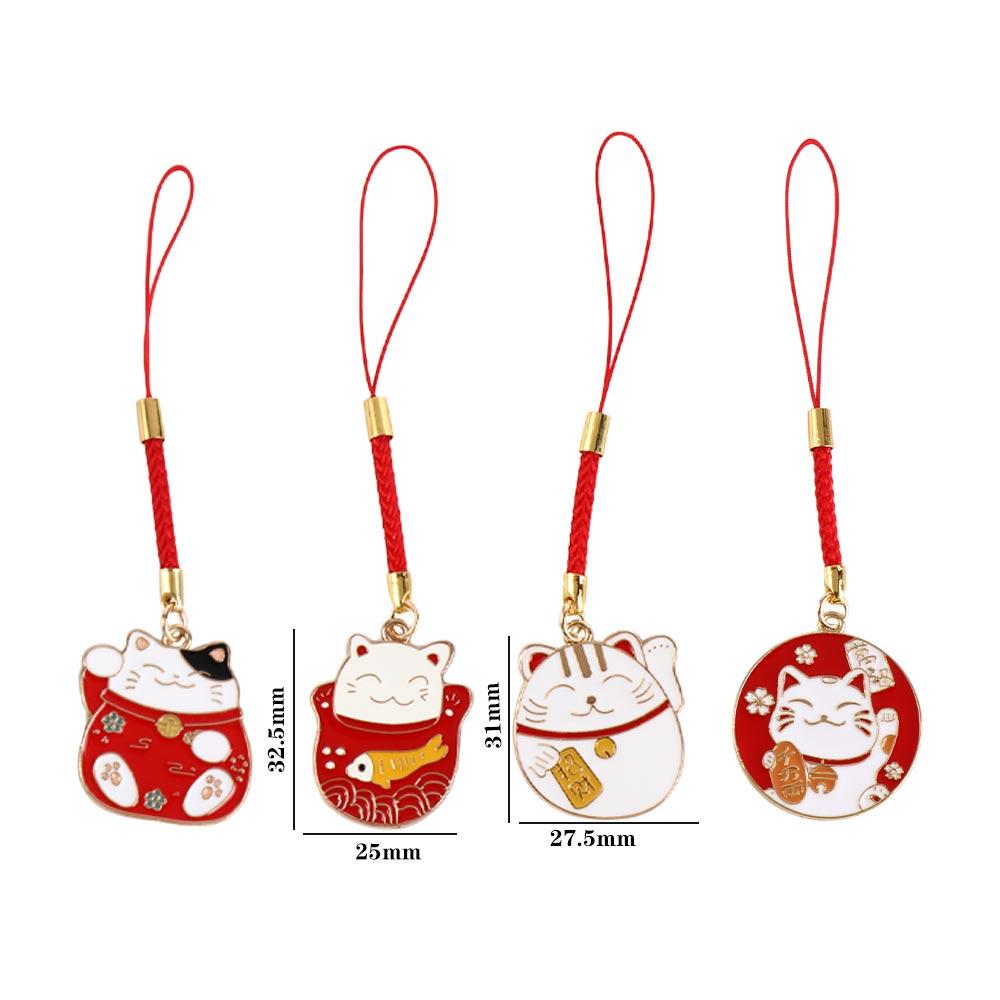 Anti-drop Fortune Cat Keychain Mobile Phone Straps Lucky Cat Phone Pendant Mobile Phone Lanyard