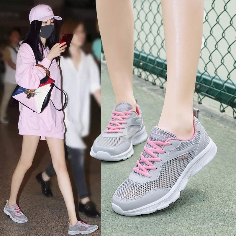 Summer year breathable deodorant single mesh shoes lightweight hollow mesh running shoes hollow shoes
