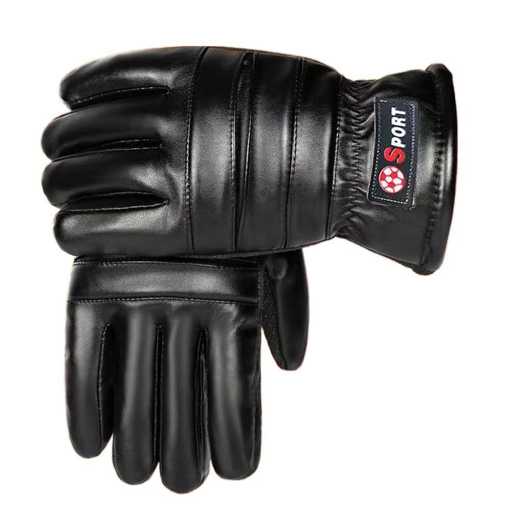 

Winter Leather Gloves Keep Warm Driving Sport Mittens Rider Equipment Gloves Ski Style 1