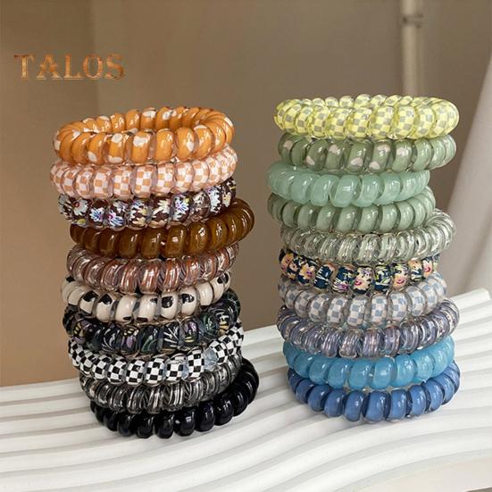 5Pcs Small Spiral Hair Coils High Elastic Ponytail Holder Women Adjustable Phone Cord Hair Ties Versatile Scrunchie Hair Accessories