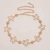 High-end Women's Waist Chain Hollow Flowers Atmospheric Fashion Metal Waist Chain Rose Women's Waist Chain