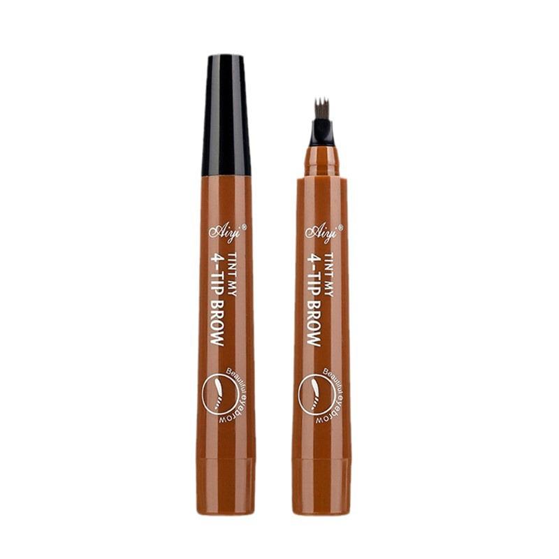 Four-Fork Long-Lasting Waterproof Eyebrow Pencil - Sweat-Proof and Smudge-Proof, Perfect for Beginners