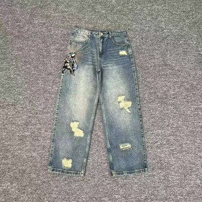 Jeans Awakening Loose Straight Fit Ripped Pants Trousers