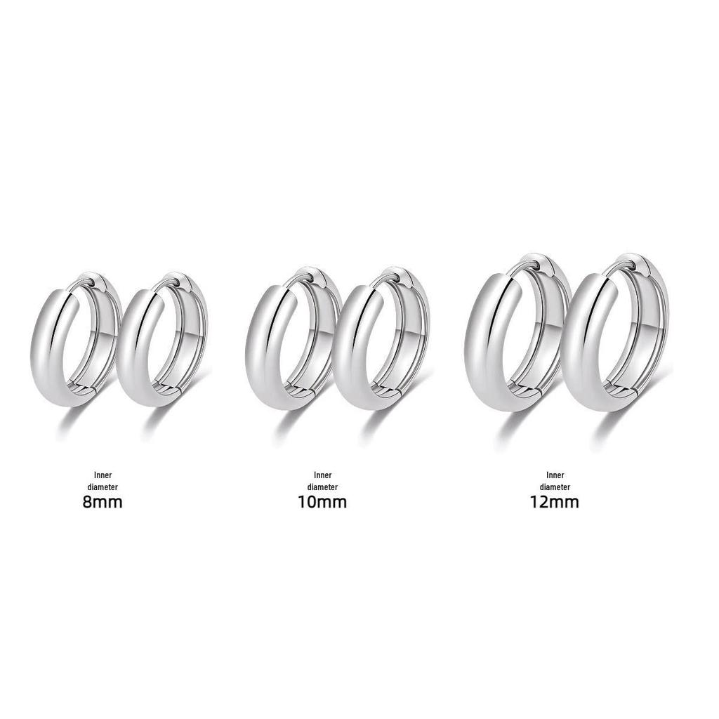 Elegant Titanium Steel Hoop Earrings for Women - Lightweight, Luxurious, Round & Colorfast Accessories