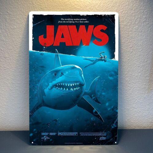 Jaws Retro Horror Movie Metal Poster Tin Sign xcm PlateAluminum 20x30cm(7.8x11.8inch)