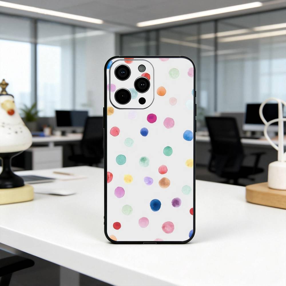 DOT P-Polka Muster Handyhülle Für iPhone 17, 16,15,14,13,12,11 Plus,Pro Max, Andere Weiche Schwarze Abdeckung