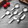 304 Stainless Steel Mini Spoon: Small Children's Ice Cream, Dessert, Short Handle Tea Spoon with Square and Pointed Heads.