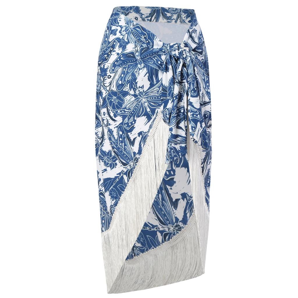 Retro New Split Dreiteiliger Bikini Sexy Badeanzug Damenrock Quastenrock Badeanzug Set