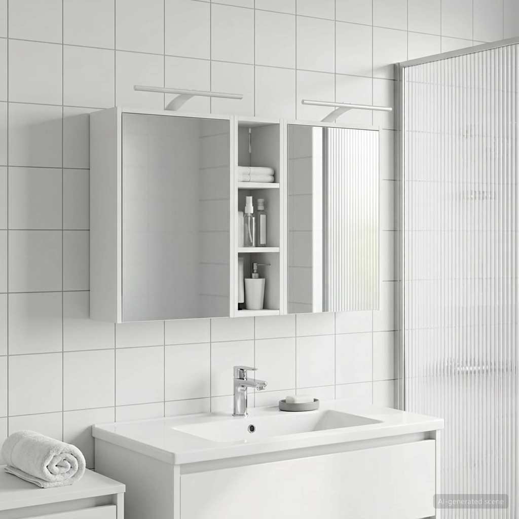 Bathroom Cabinet Set 3 Pcs 106 X 16 X 62.5 Cm Particleboard