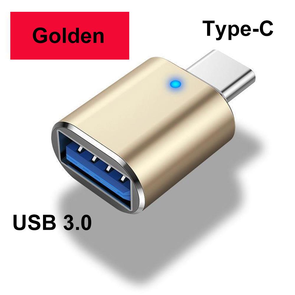 

USB 3.0 to Type C Port Converter Adapter phone Charging Extension Device Mobile Phone Converters For Xiaomi iPhone OTG Adapter золотистый