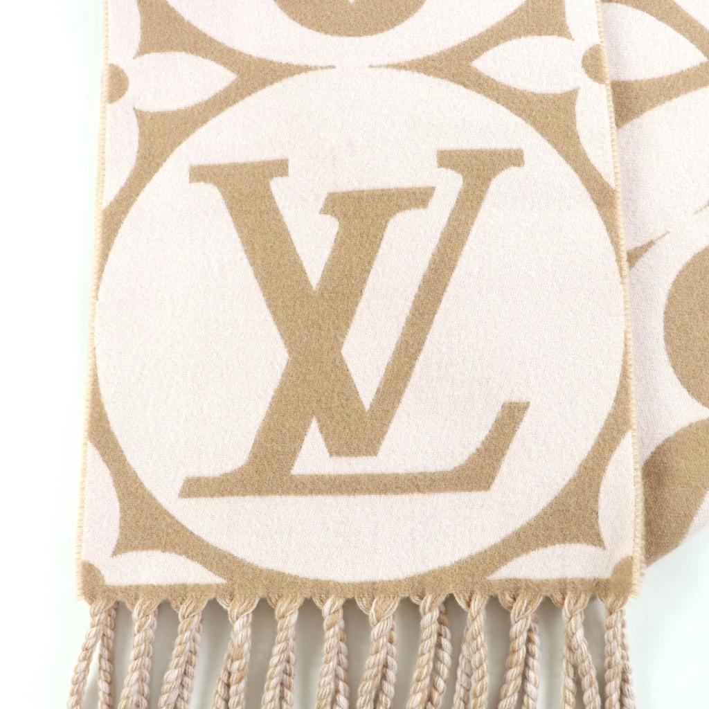 Great LOUIS VUITTON Scarf Flight Mode. LV Medallion Scarf wool Women M79213 Used