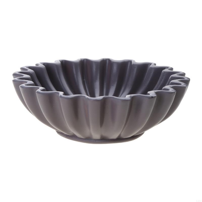 

Scalloped Bowl Resin Decorative Tray Contemporary Decorative Bowl Resin Handicraft Fluted Ruffled Bowl for Home Decors X3UC