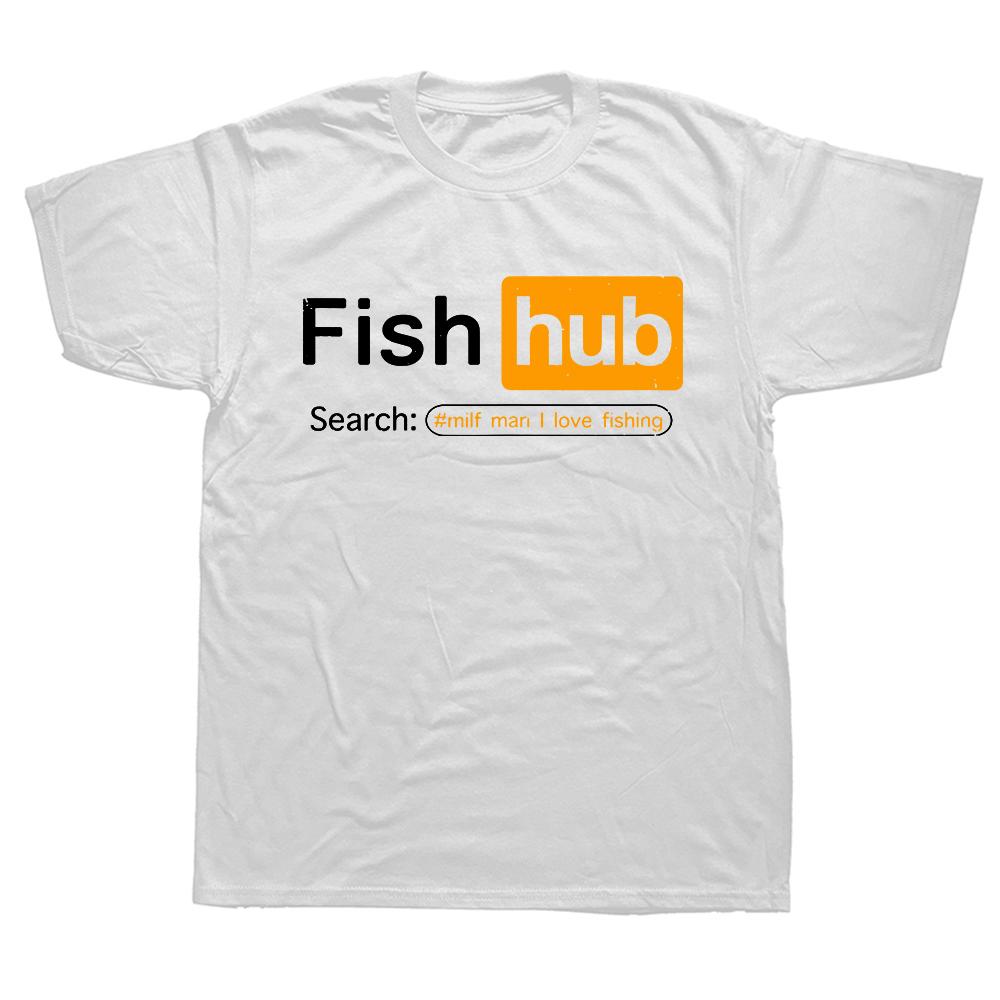 Novelty Fish Hub Funny Fishing Joke MILF Man I Love Fishing T Shirts Streetwear Short Sleeve Birthday Gifts Summer Style Tshirt S