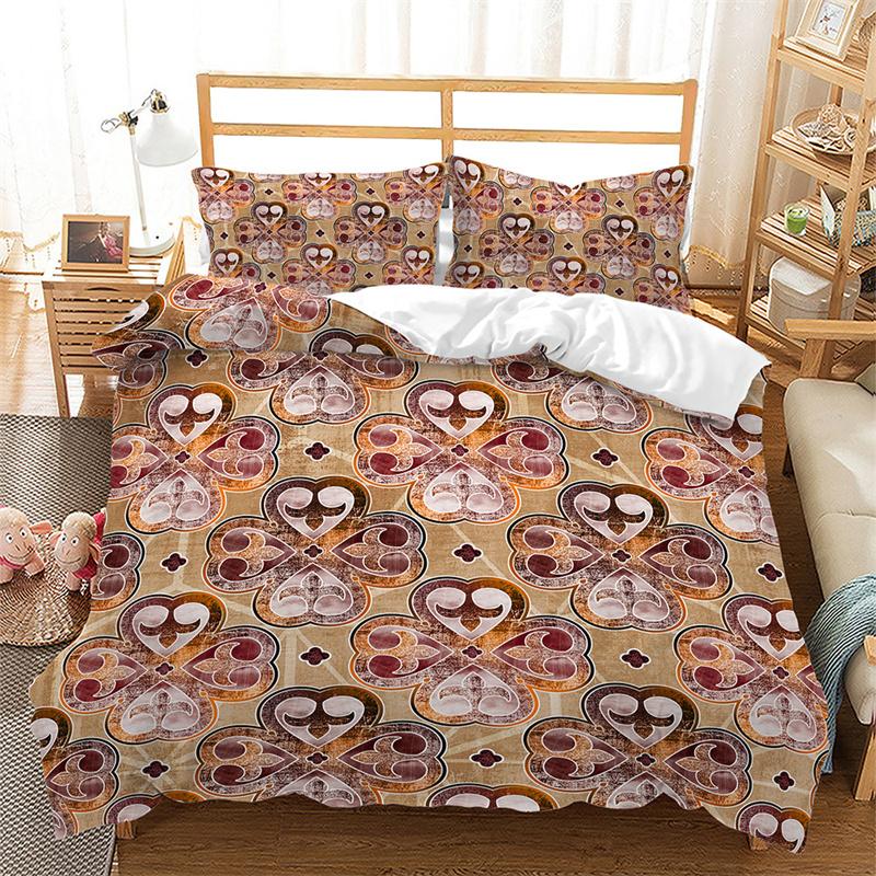 Geometric Duvet Cover Abstract Marble Bedding Set Microfiber Vintage Exotic Floral Pattern Comforter Cover Twin King Single Size