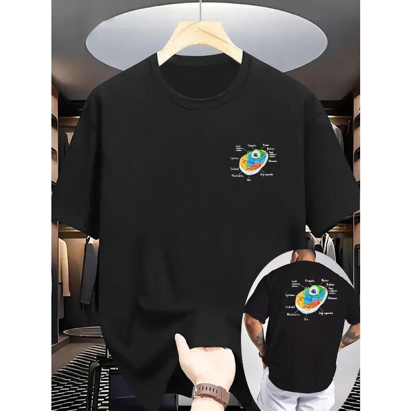 

European sizes Summer New Men s Casual T-shirt with Ribbed Crew Neck and Short Sleeves, Made of Knitted Fabric for a Refreshing and Comfortable Feel S чёрный