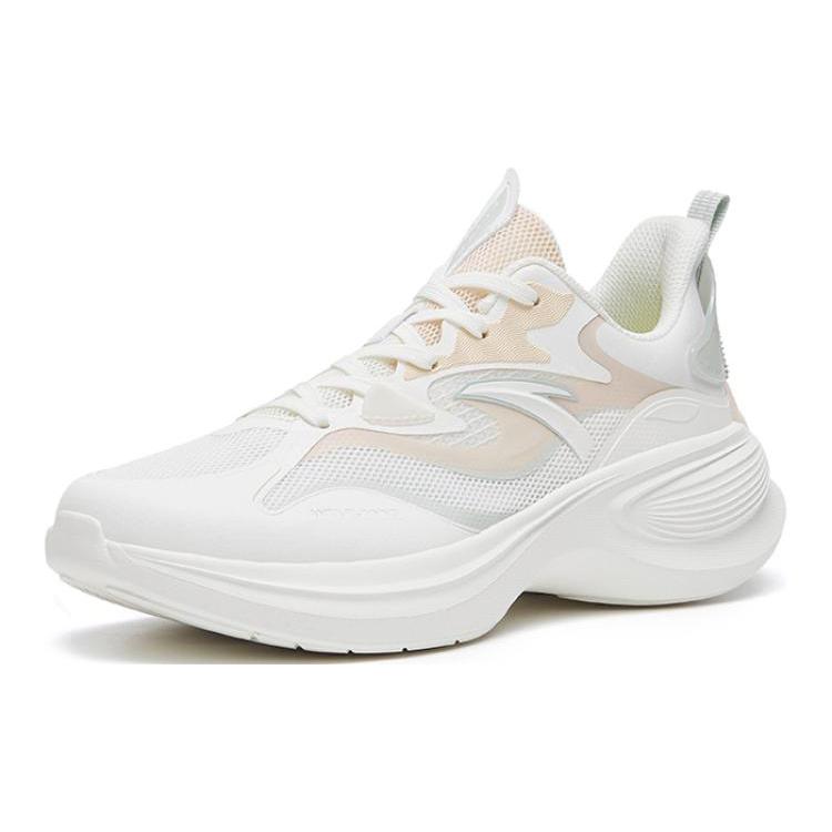 Anta Leaf 3.0 Fabric Slip Resistant Abrasion Resistant Low top Running Shoes Women's White Brown 922315520-1