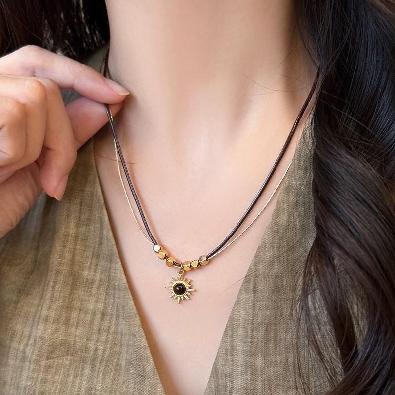 

Elegant Brown Sunflower Choker Necklace Trendy Jewelry Gifts золотой