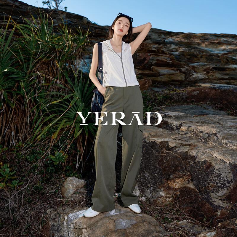 YERAD Women s Linen Blend Cargo Wide-Leg Pants 27