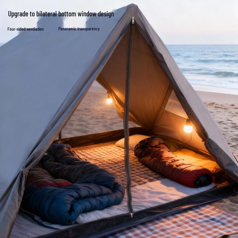Automatisches Schnellöffnungs-Schwarzes Sonnenschutz-Zelt für Outdoor-Camping, Strand und Picknick - Tragbarer Schatten für Kinder.