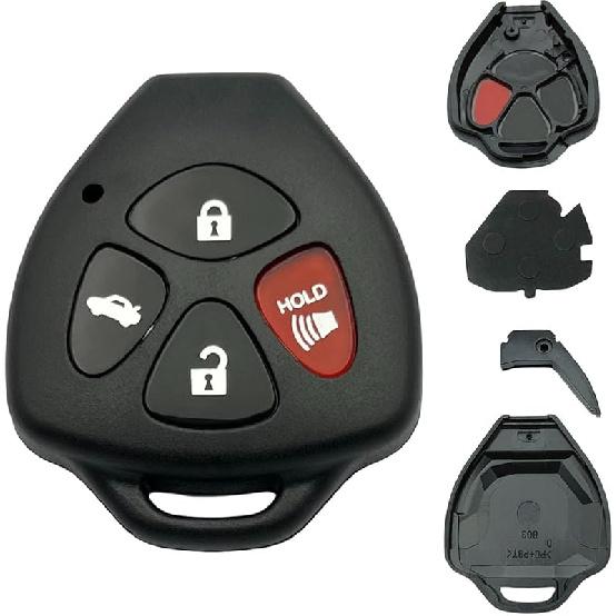 Keyless Entry Remote Key Housing Replacement for Toyota Avalon Camry Corolla Venza 4 Button Key Fob Shell Case with Screwdriver (4 Button 1 pcs)