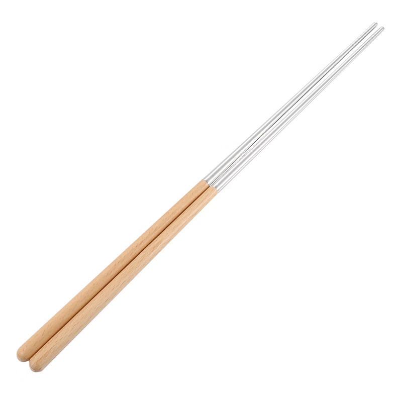 Stainless Steel Beech Wood Handle Long Chopsticks